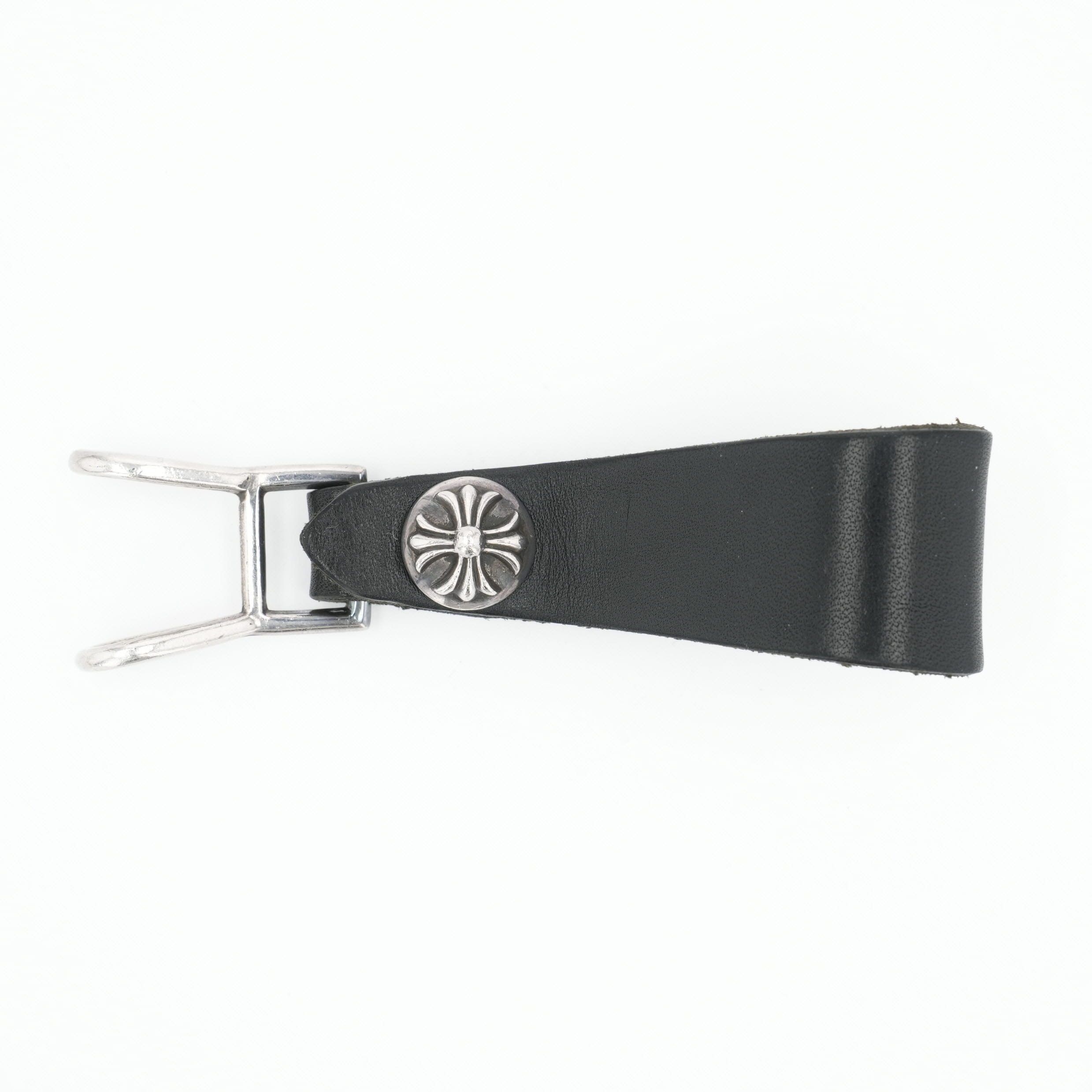 クロムハーツ(chrome hearts) ベルトループクロスボール BELT LOOP CROSS BALL 【しろがね色 レザーベルトループ】 中古