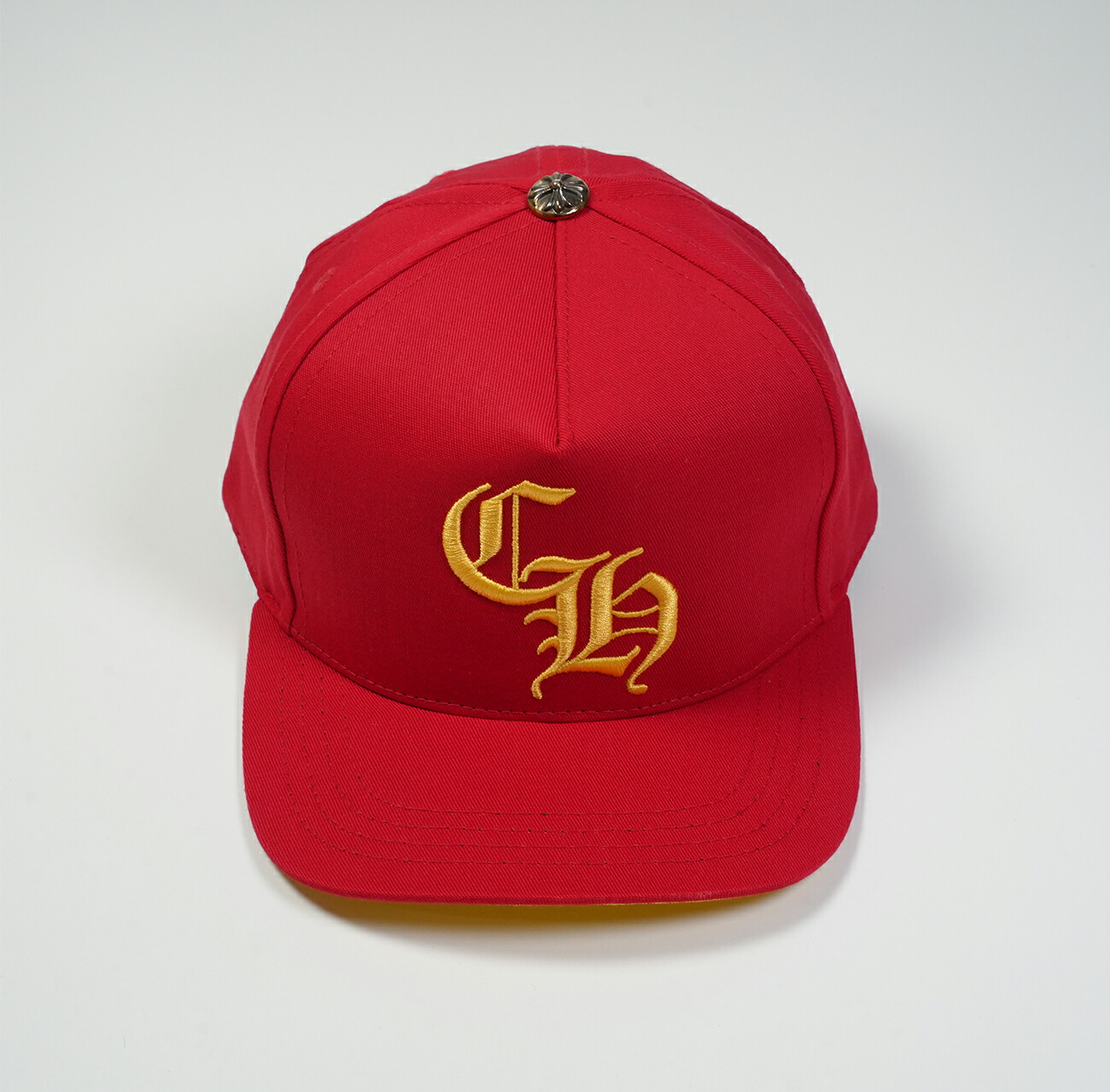 【マラソン中8%OFFクーポン！】クロムハーツ(chrome hearts) CH刺繍 【ベースボールキャップ/BASEBALL CAP】【レッドｘイエロー】 SIZE:ONE