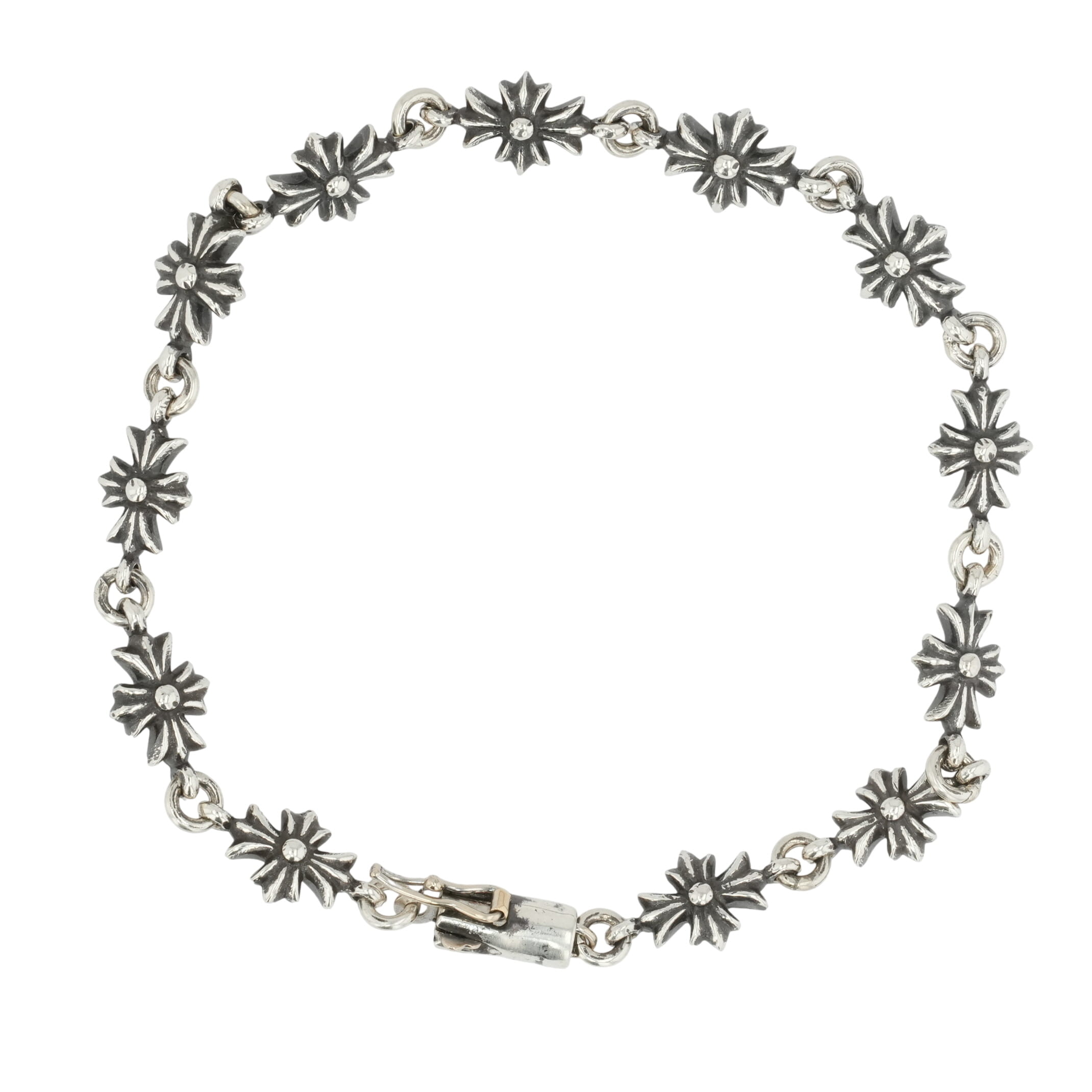 クロムハーツ(chrome hearts) タイニーE CHつけ加える TINY E CH PLUS 11LINK 【しろがね色腕輪】 中古