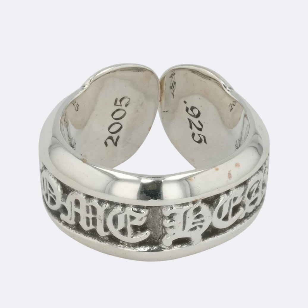 【マラソン中8%OFFクーポン！】クロムハーツ(chrome hearts) スモールスクロールラベル SM SCROLL LABEL【シルバーリング】8号