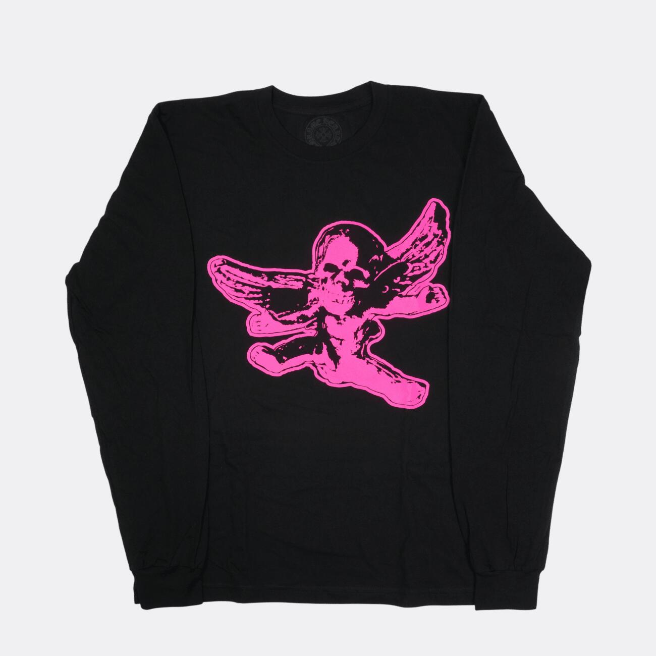 【マラソン中8%OFFクーポン！】クロムハーツ(chrome hearts) フォティフロントプリント 【カットソー】【ブラック×ピンク】【新品】 SIZE:XL