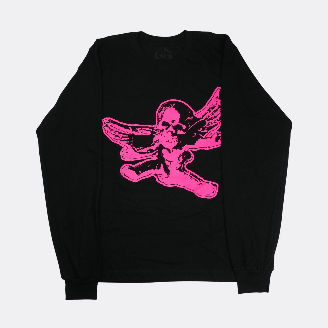 【マラソン中8%OFFクーポン！】クロムハーツ(chrome hearts) フォティフロントプリント 【カットソー】【ブラック×ピンク】【新品】 SIZE:M