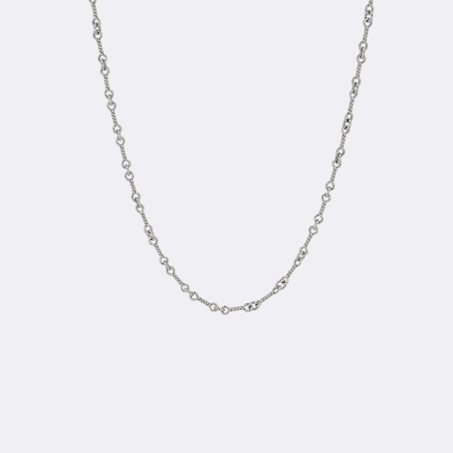 【マラソン中8%OFFクーポン！】クロムハーツ(chrome hearts) 18KWG ツイストチェーン 24インチ T24 NECK CHAIN 【ホワイトゴールドネックレス チェーン】