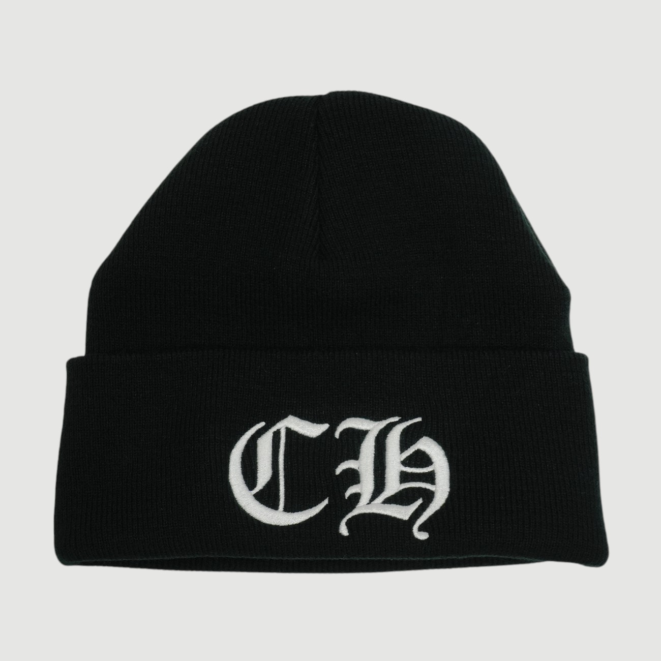 クロムハーツ(chrome hearts) CH刺しゅう 【編み物帽/ビーニー】【黒いこと】【新品】 SIZE:ONE