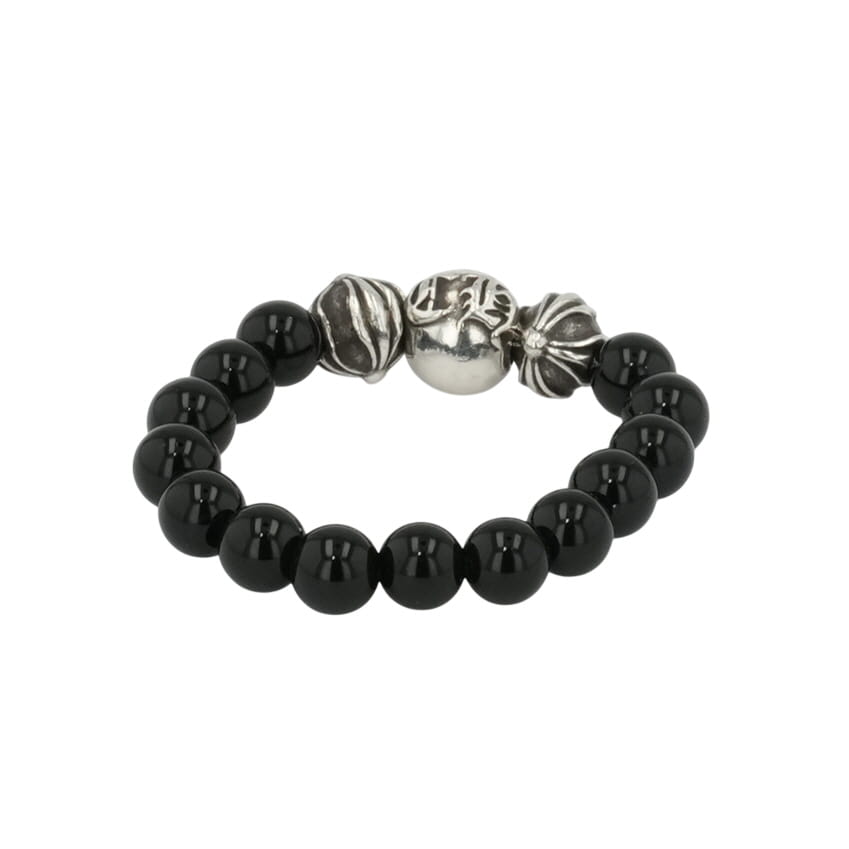 クロムハーツ CHROME HEARTS 19号 オニキスビーズ BEAD 【しろがね色輪っか】 中古