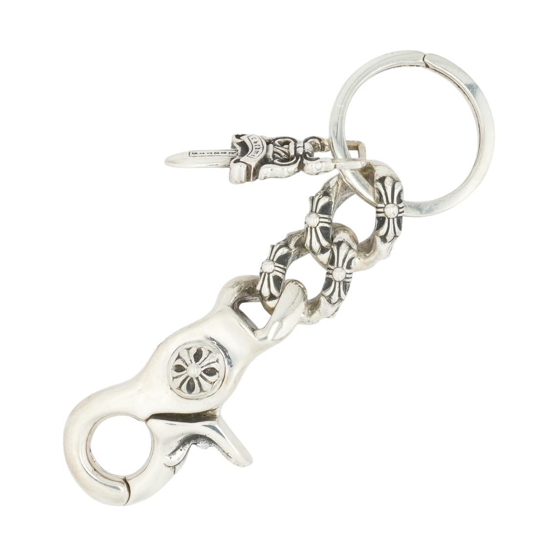 【マラソン中8%OFFクーポン！】クロムハーツ(chrome hearts) クリップキーチェーン ファンシーショート CLIP KEY CHAIN FANCY SHORT 【シルバーキーチェーン】 中古