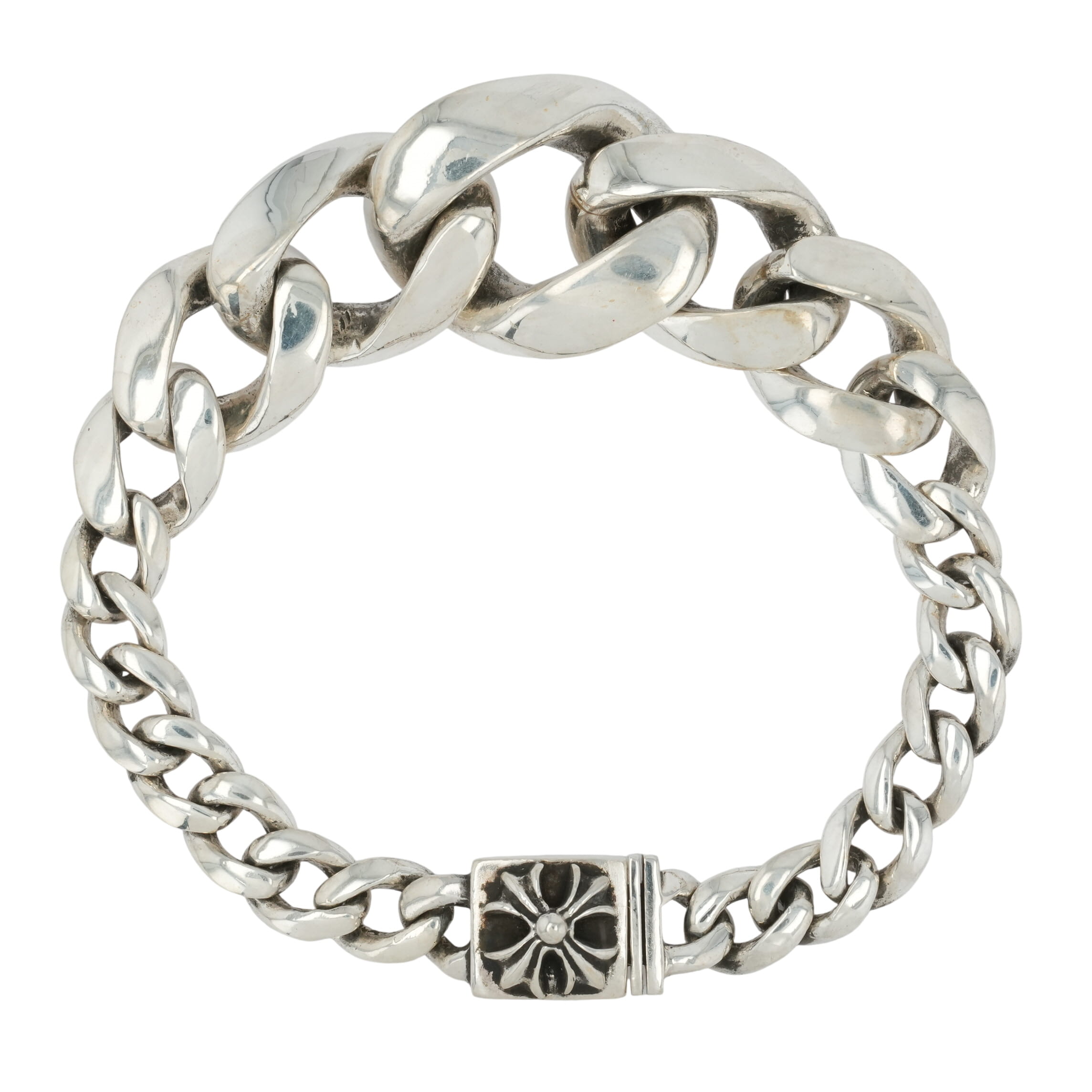 クロムハーツ(chrome hearts) テーパードクラシックリンク TAPERED CLASSIC LINK 【しろがね色腕輪】 中古