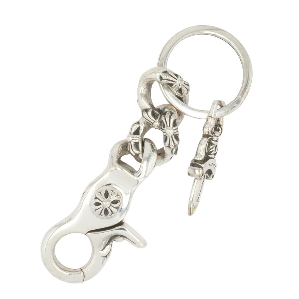 【マラソン中8%OFFクーポン！】クロムハーツ(chrome hearts) クリップキーチェーン ファンシーショート CLIP KEY CHAIN FANCY SHORT 【シルバーキーチェーン】 中古