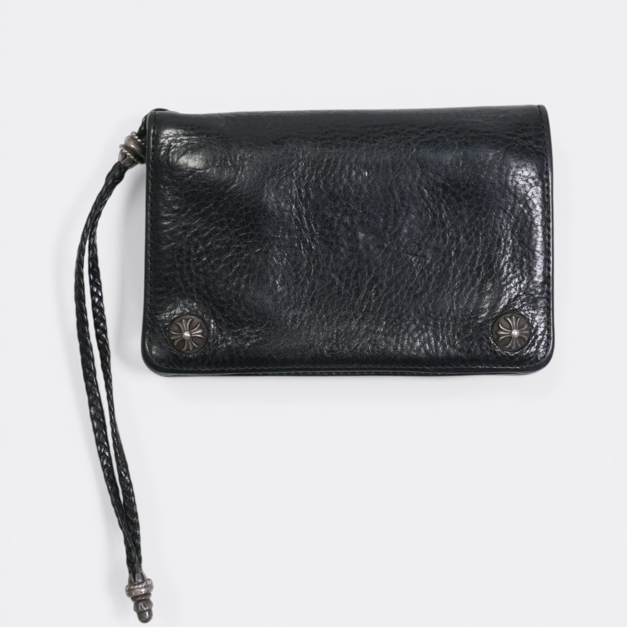 【マラソン中8%OFFクーポン！】クロムハーツ(chrome hearts) 2ジップ ストラップ 2 ZIP STRAP 【シルバー折り財布】 中古
