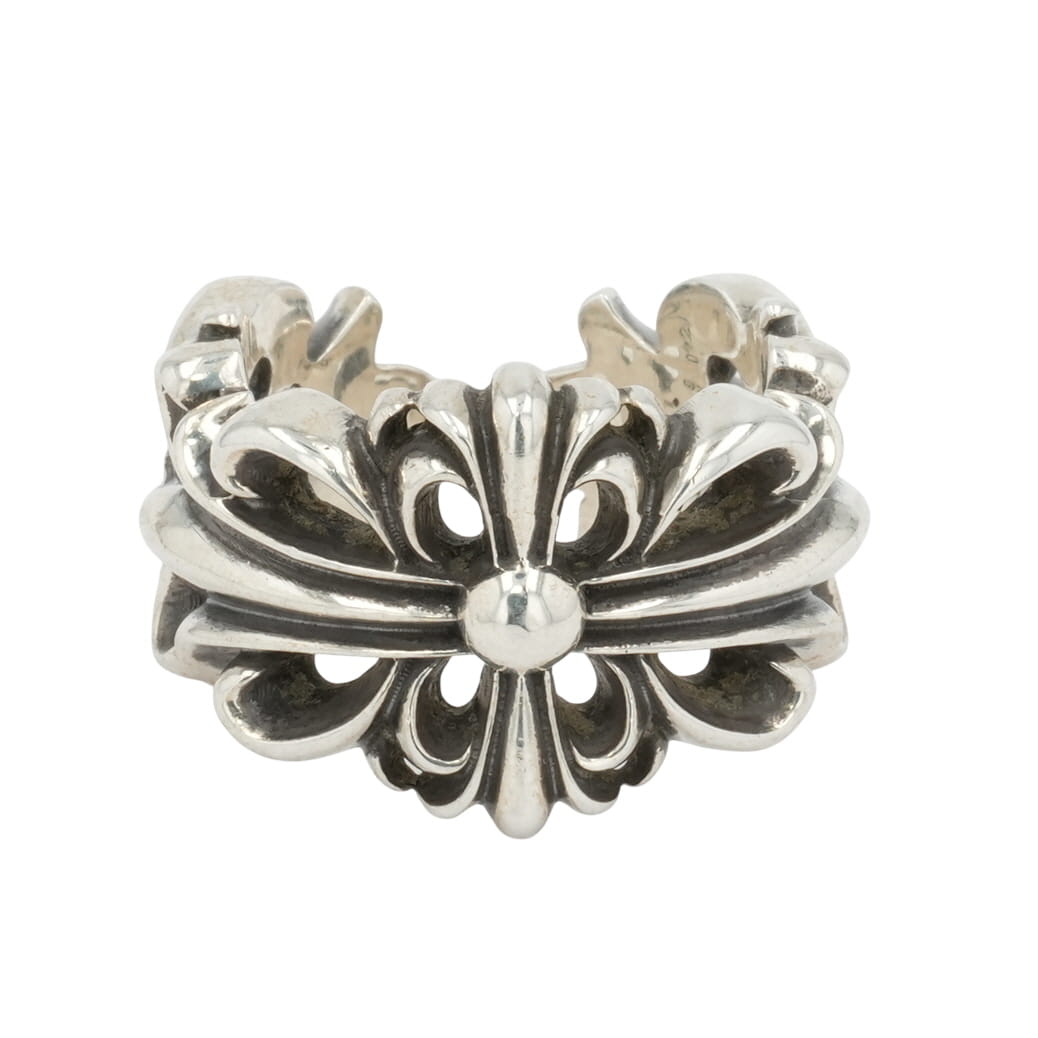【マラソン中8%OFFクーポン！】クロムハーツ(chrome hearts) ダブルフローラルクロス DOUBLE FLORAL CROSS【シルバーリング】14号