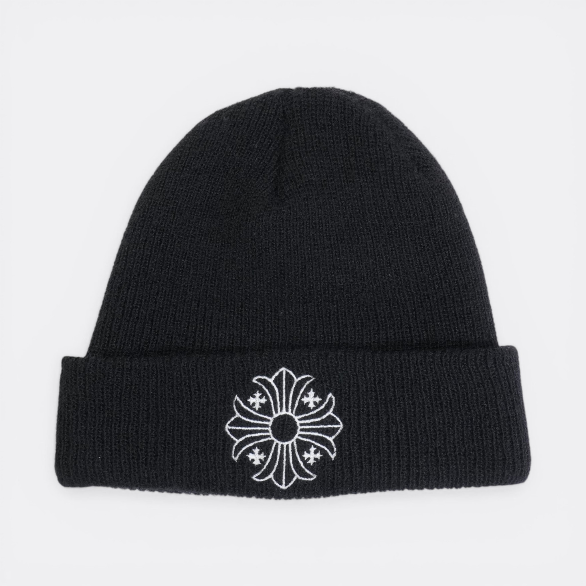 クロムハーツ(chrome hearts) CH足し加える刺しゅう 【編み物帽/ビーニー/WATCH CAP】【黒いこと】 SIZE:ONE