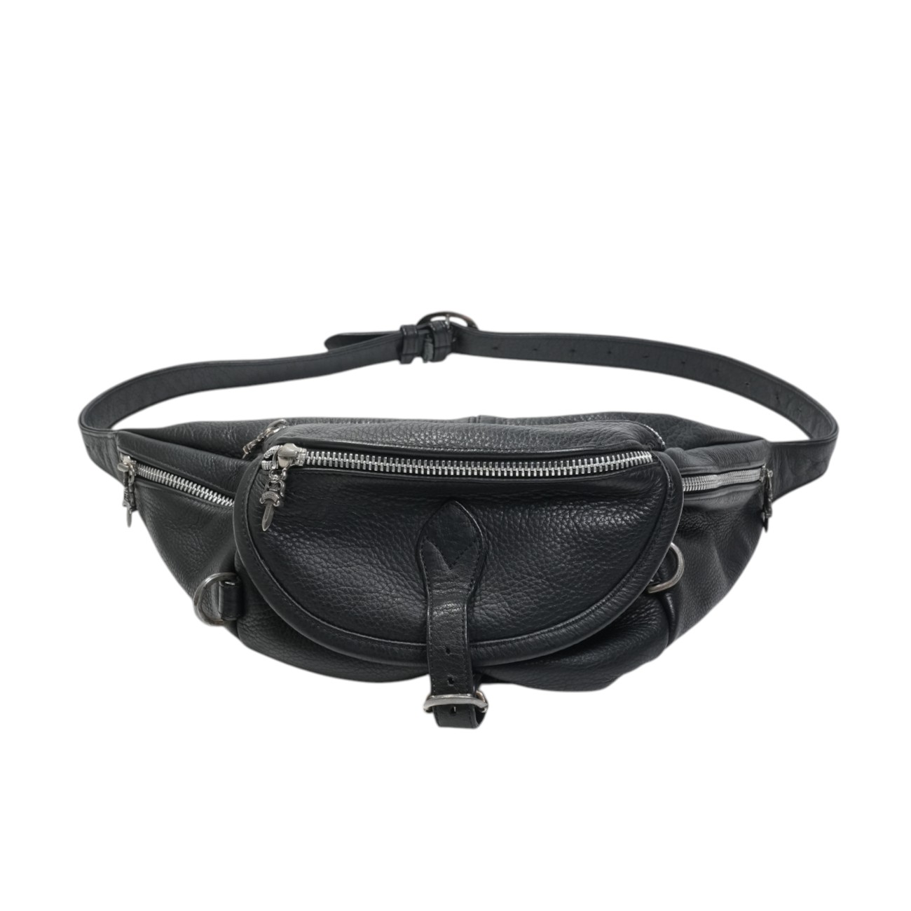 クロムハーツ(chrome hearts) ♯1 スナットパック No1 SNAT PACK 【なめし革ショルダーバッグ】しろがね色925 メンズ レディース 一般受け 定め事品 中古