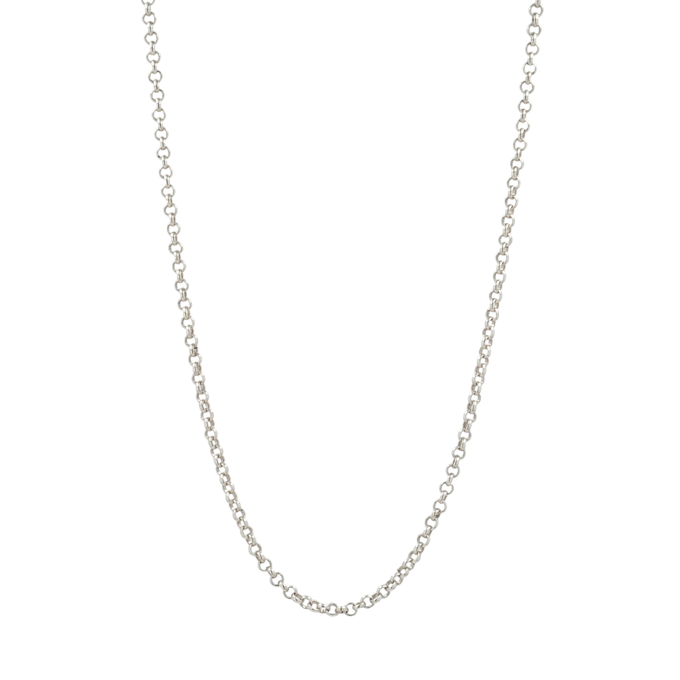 クロムハーツ(chrome hearts) ロールチェーン 24in R24 NECK CHAIN 【しろがね色頸飾り チェーン店】しろがね色925 メンズ レディース 一般受け 定まり品 中古
