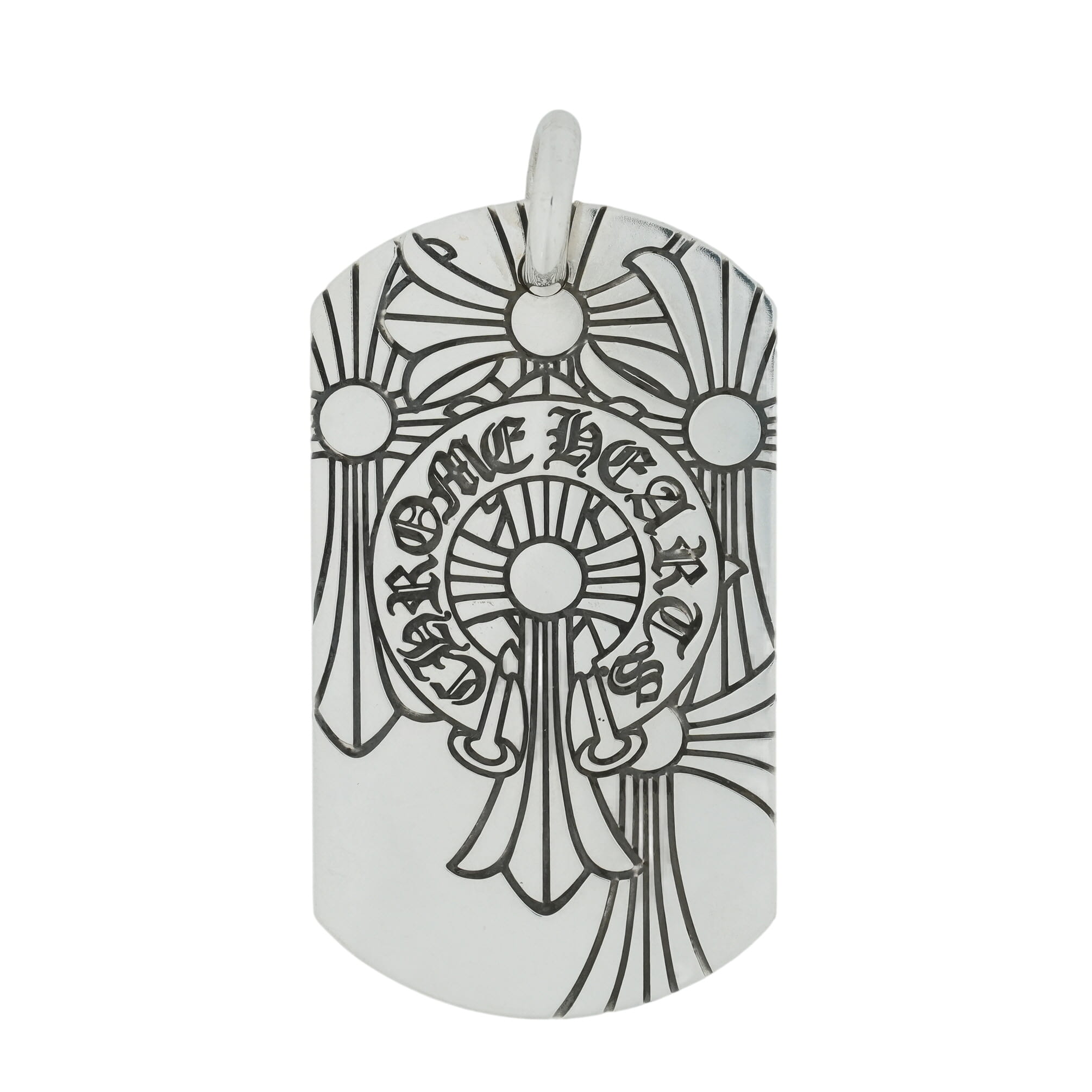 クロムハーツ(chrome hearts) ラージゴッドブレス ドッグタグ LG GOD BLESS DOG TAG 【しろがね色首飾りとっ始め シャンデリヤ】しろがね色925 メンズ レディース 一般受け 定め事品 中古