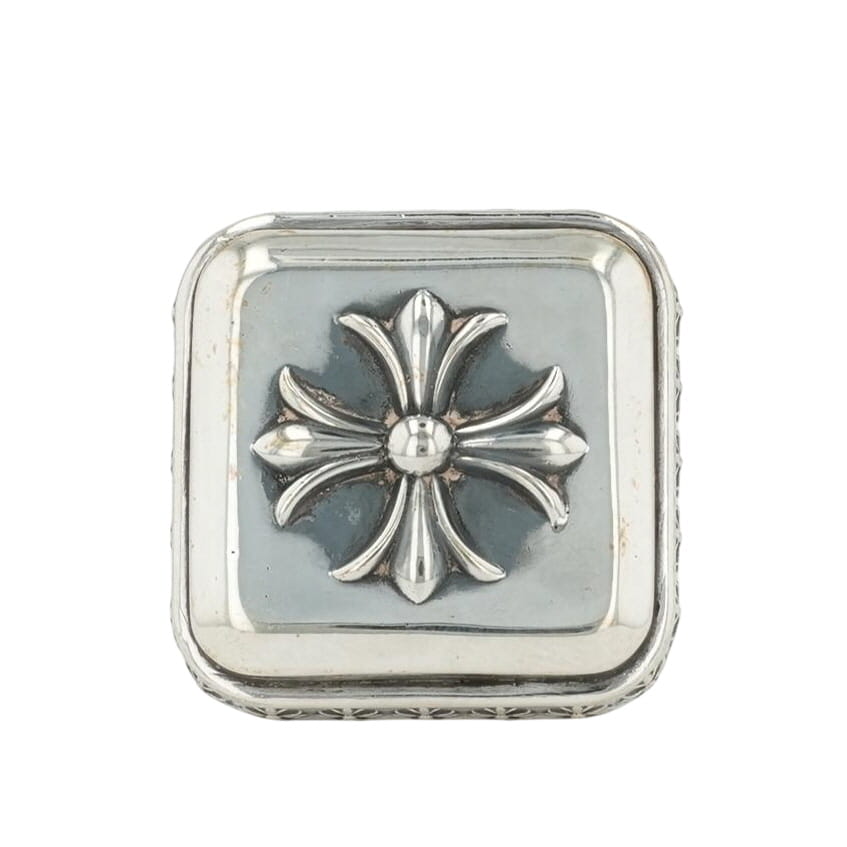 クロムハーツ CHROME HEARTS 12号 真四角カクテル レイズドCH足し加える SQUARE COCK\u0026TAIL RAISED CH PLUS 【しろがね色輪っか】 しろがね色925 メンズ レディース 一般受け 定まり品 中古