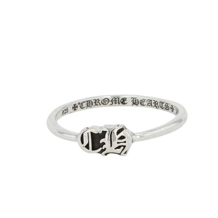 クロムハーツ CHROME HEARTS 18号 砂上の楼閣チュインガムCHロゴタイプ BUBBL GM CH LOGO 【しろがね色輪っか】 しろがね色925 メンズ レディース 一般受け 置き目品 中古