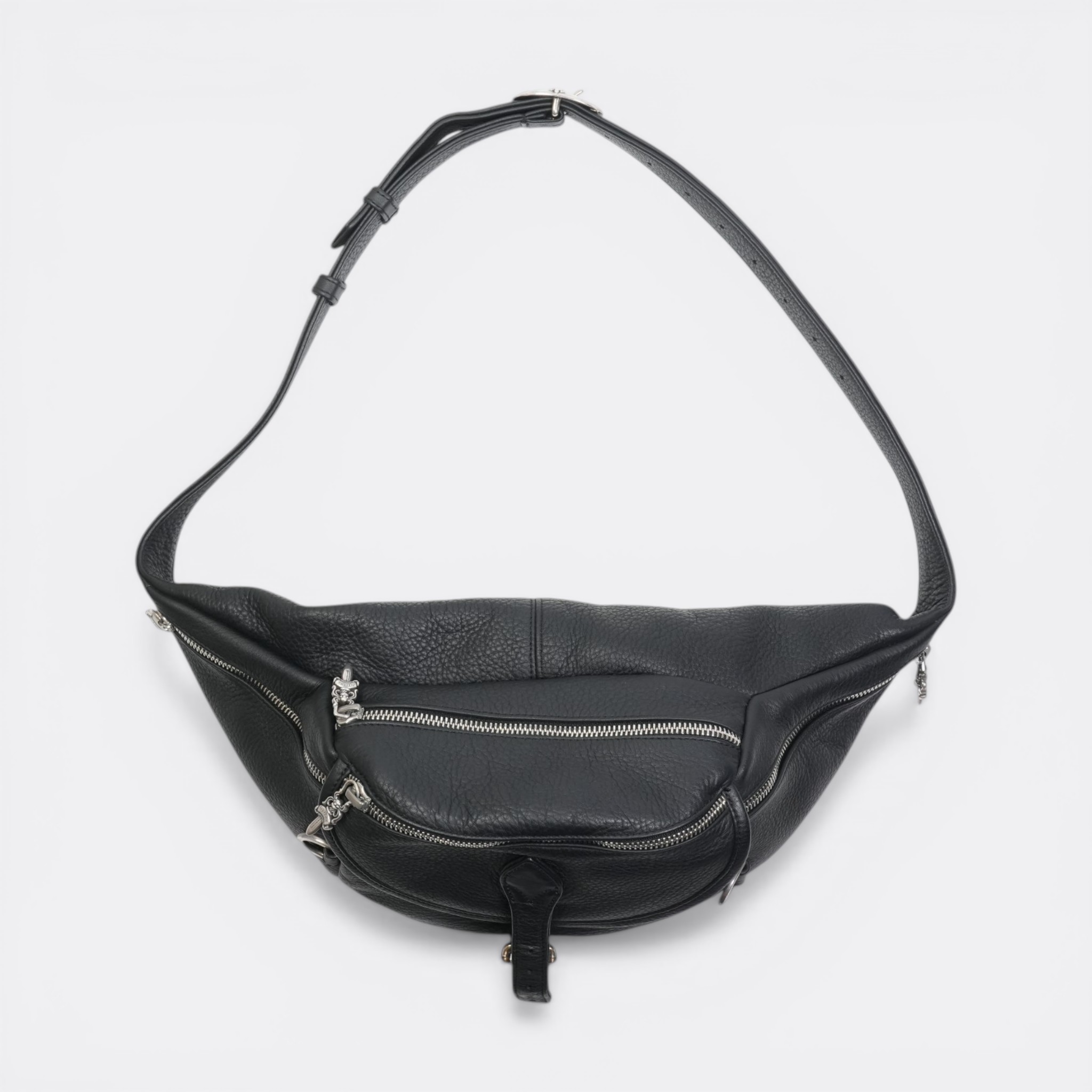クロムハーツ(chrome hearts) ♯1 スナットパック No1 SNAT PACK 【なめし革ショルダーバッグ】しろがね色925 メンズ レディース 一般受け 定め事品 中古
