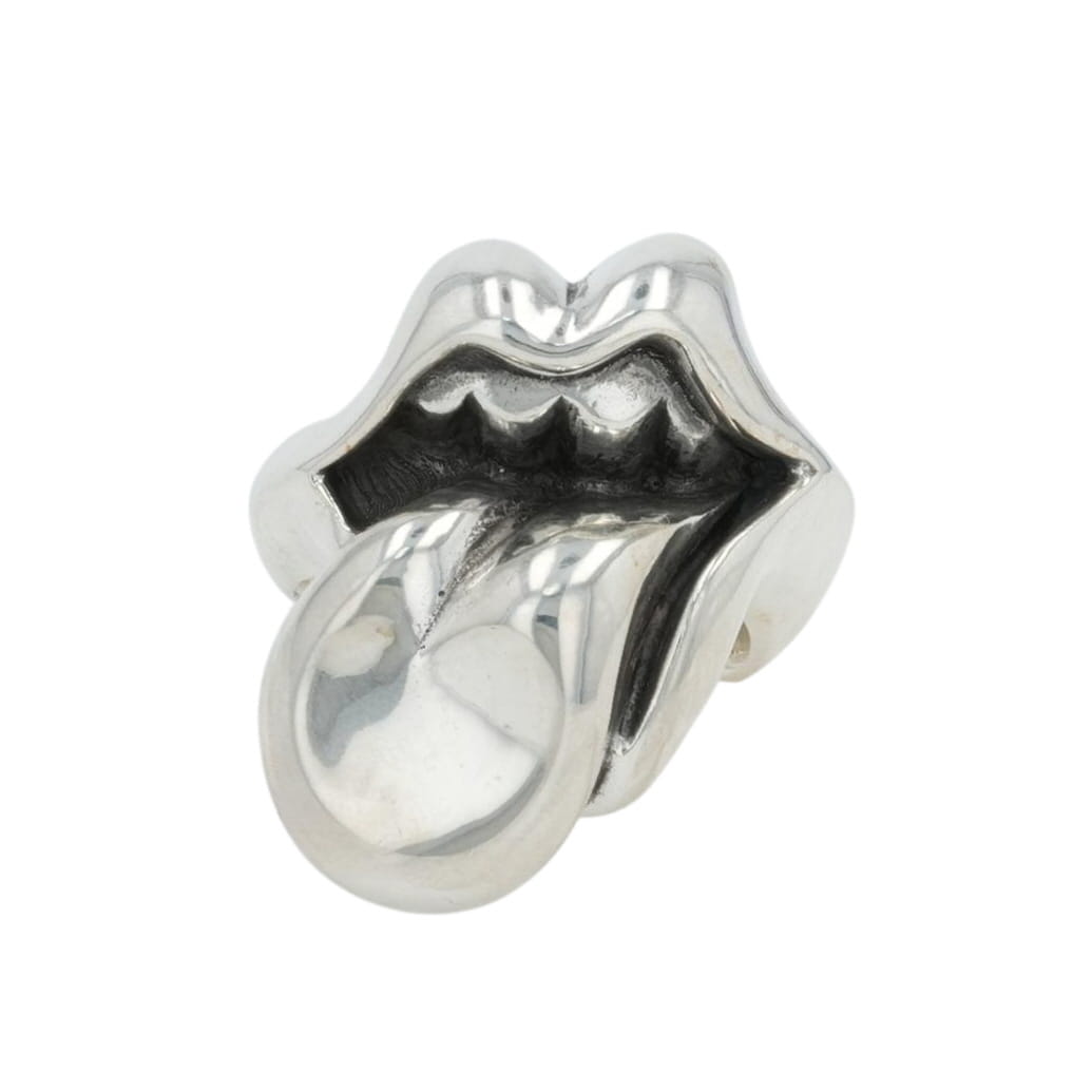 クロムハーツ(chrome hearts) 25号 リップアンドタンラージ LIP TONGUE LG【しろがね色輪っか】付属物 しろがね色925 メンズ レディース 一般受け 定め事品 中古