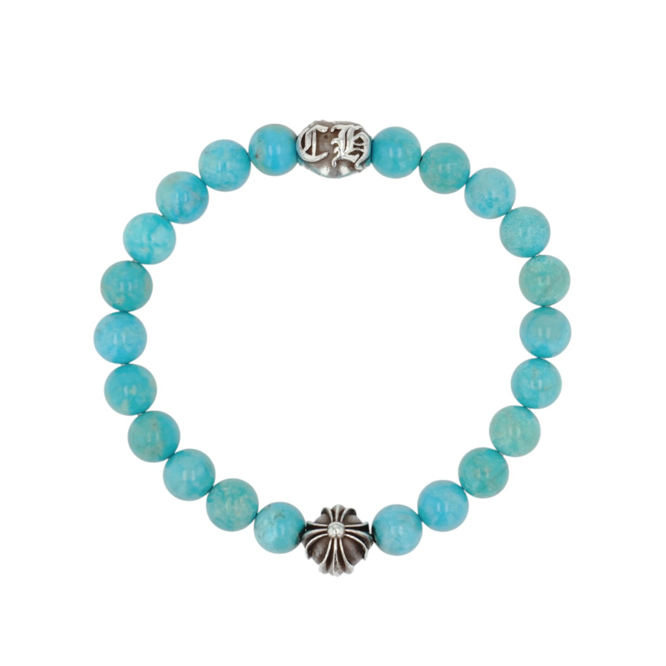 クロムハーツ(chrome hearts) 8粍 ビーズ腕輪 8粍 BEAD 【しろがね色腕輪】付属物 しろがね色925 メンズ レディース 一般受け 定め事品 中古