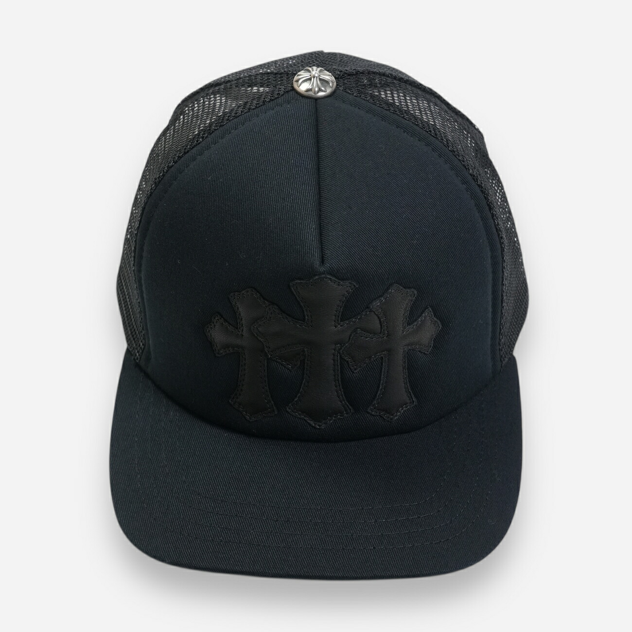 クロムハーツ(chrome hearts) 3はりつけ台継ぎ切れ 【トラッカーキャップ/TRUCKER CAP】【黒いこと】 SIZE:ONE しろがね色925 メンズ レディース 一般受け 定まり品 中古