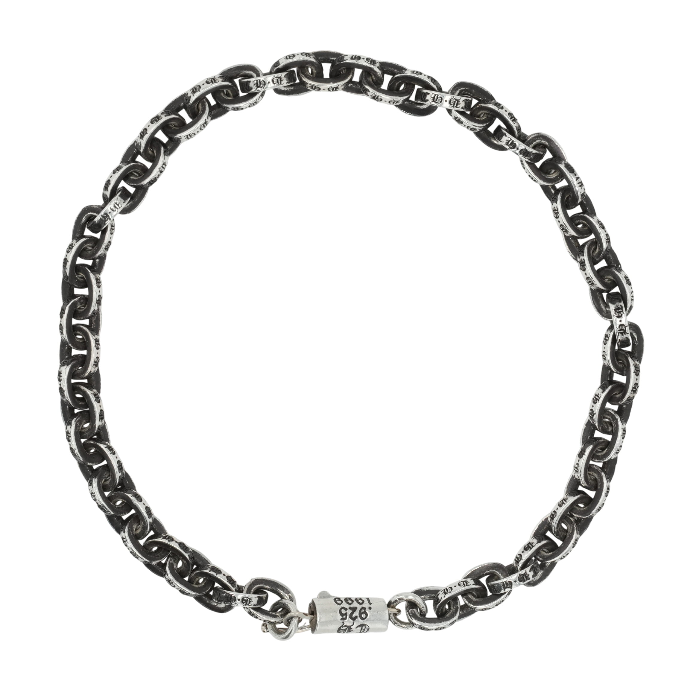 クロムハーツ(chrome hearts) 調査報告チェーン店 PAPER CHAIN 8inch 【しろがね色腕輪】付属物 しろがね色925 メンズ レディース 一般受け 定め事品 中古
