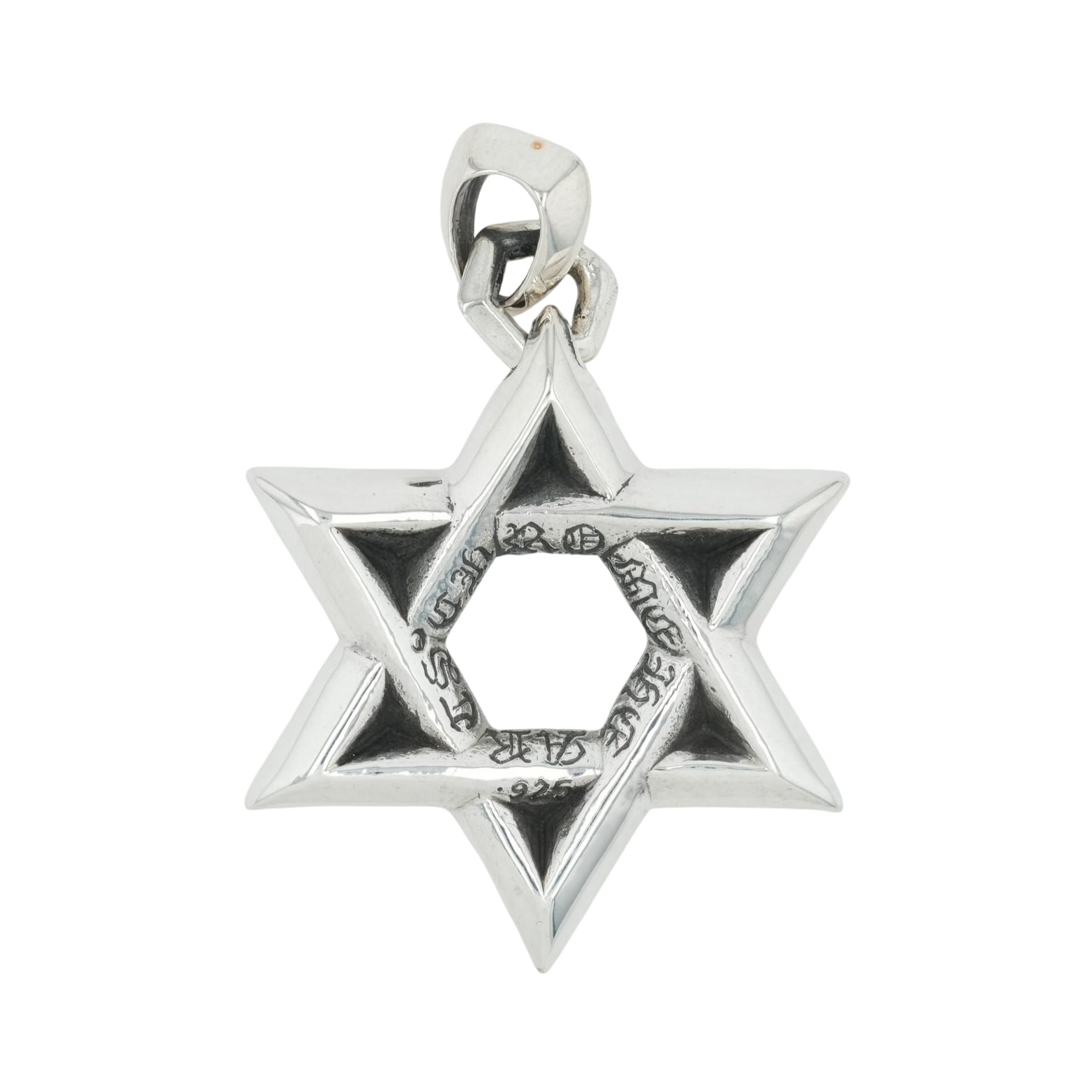 クロムハーツ(chrome hearts) ラージ スターオブダビデ LG STAR OF DAVID 【しろがね色首飾りいの一番 シャンデリヤ】佩び物 しろがね色925 メンズ レディース 一般受け 置き目品 中古