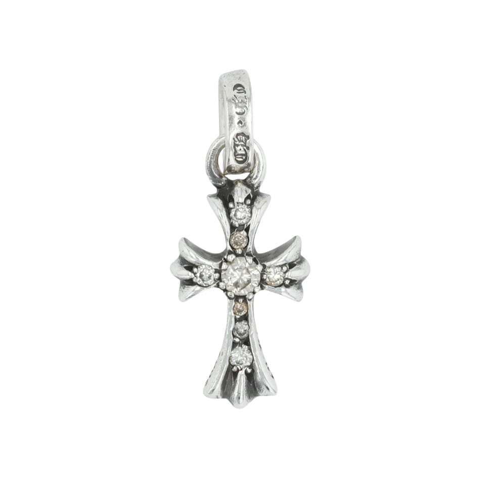 クロムハーツ(chrome hearts) ベイビーファット AF PAVE DIA CRS BBYFAT 【しろがね色首飾りいの一番 惹きつける アフター パヴェ 金剛石】