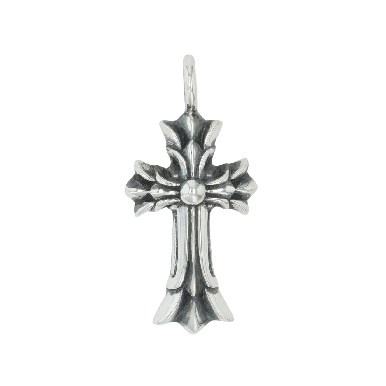 クロムハーツ(chrome hearts) ダブルCH差し交わす DOUBLE CH CROSS 【しろがね色首飾りいの一番 惹きつける】 佩び物 しろがね色925 メンズ レディース 一般受け 置き目品 中古