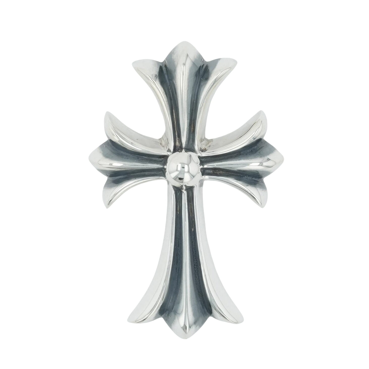 クロムハーツ(chrome hearts) スモールCH差し交わす SML CH CROSS 【しろがね色首飾りいの一番 シャンデリヤ】 佩び物 しろがね色925 メンズ レディース 一般受け 置き目品 中古