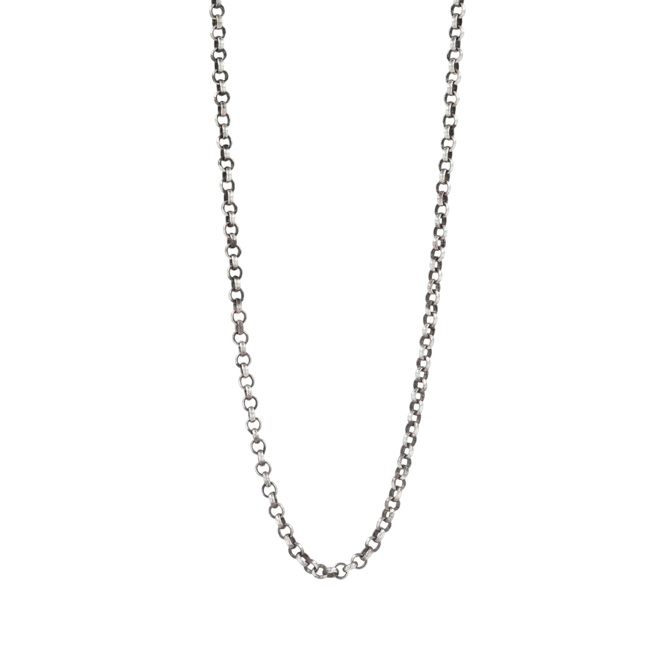 クロムハーツ(chrome hearts) ロールチェーン 18in R18 NECK CHAIN 【しろがね色首飾り チェーン店】 佩び物 しろがね色925 メンズ レディース 一般受け 置き目品 中古