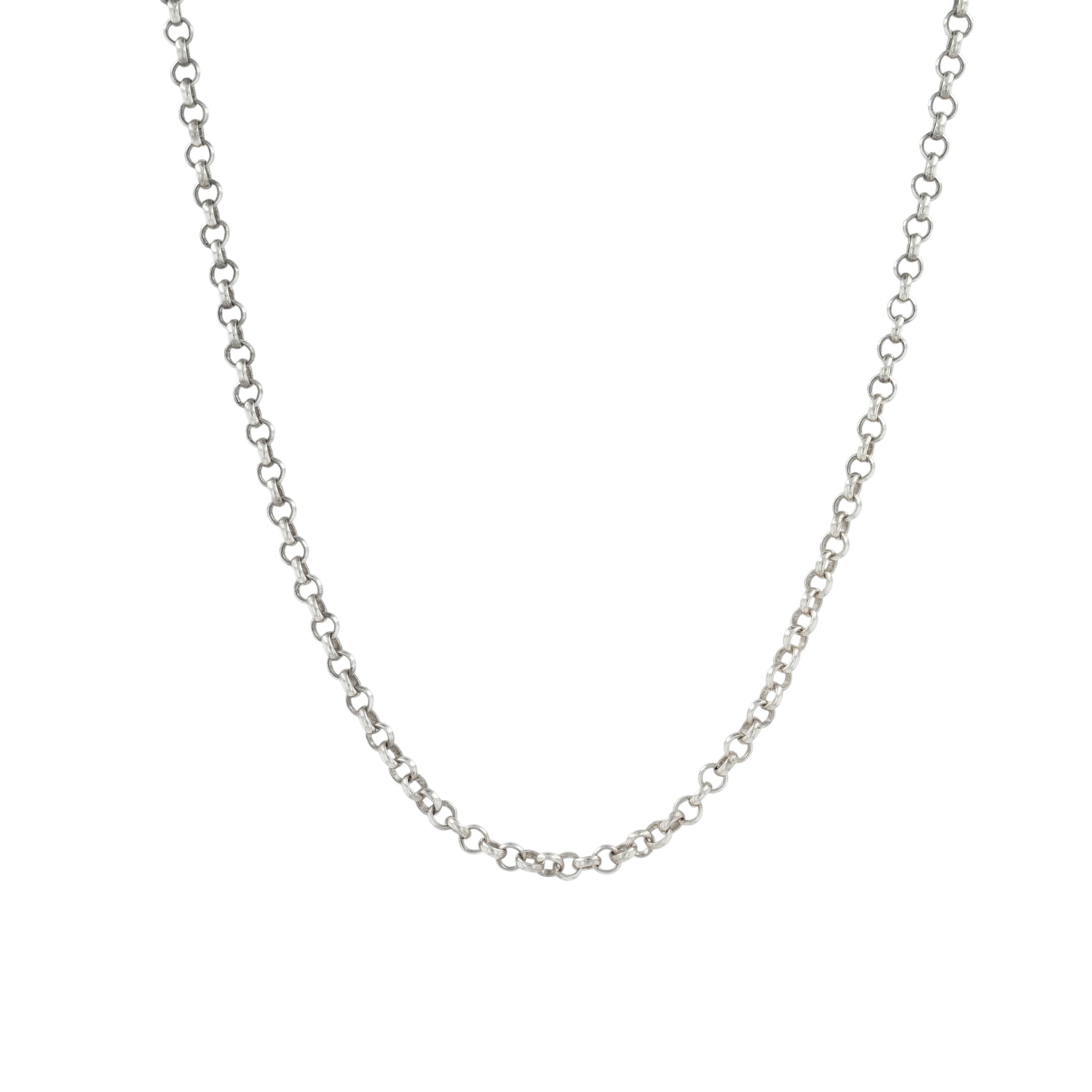 クロムハーツ(chrome hearts) ロールチェーン 18in R18 NECK CHAIN 【しろがね色首飾り チェーン店】 佩び物 しろがね色925 メンズ レディース 一般受け 置き目品 中古