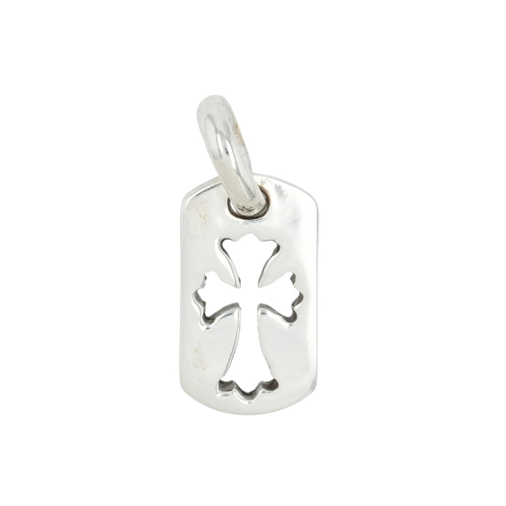 クロムハーツ(chrome hearts) タイニーカットアウトクロス ドッグタグ TINY CO CROSS DOG TAG 【しろがね色首飾りいの一番 惹きつける】 佩び物 しろがね色925 メンズ レディース 一般受け 置き目品 中古