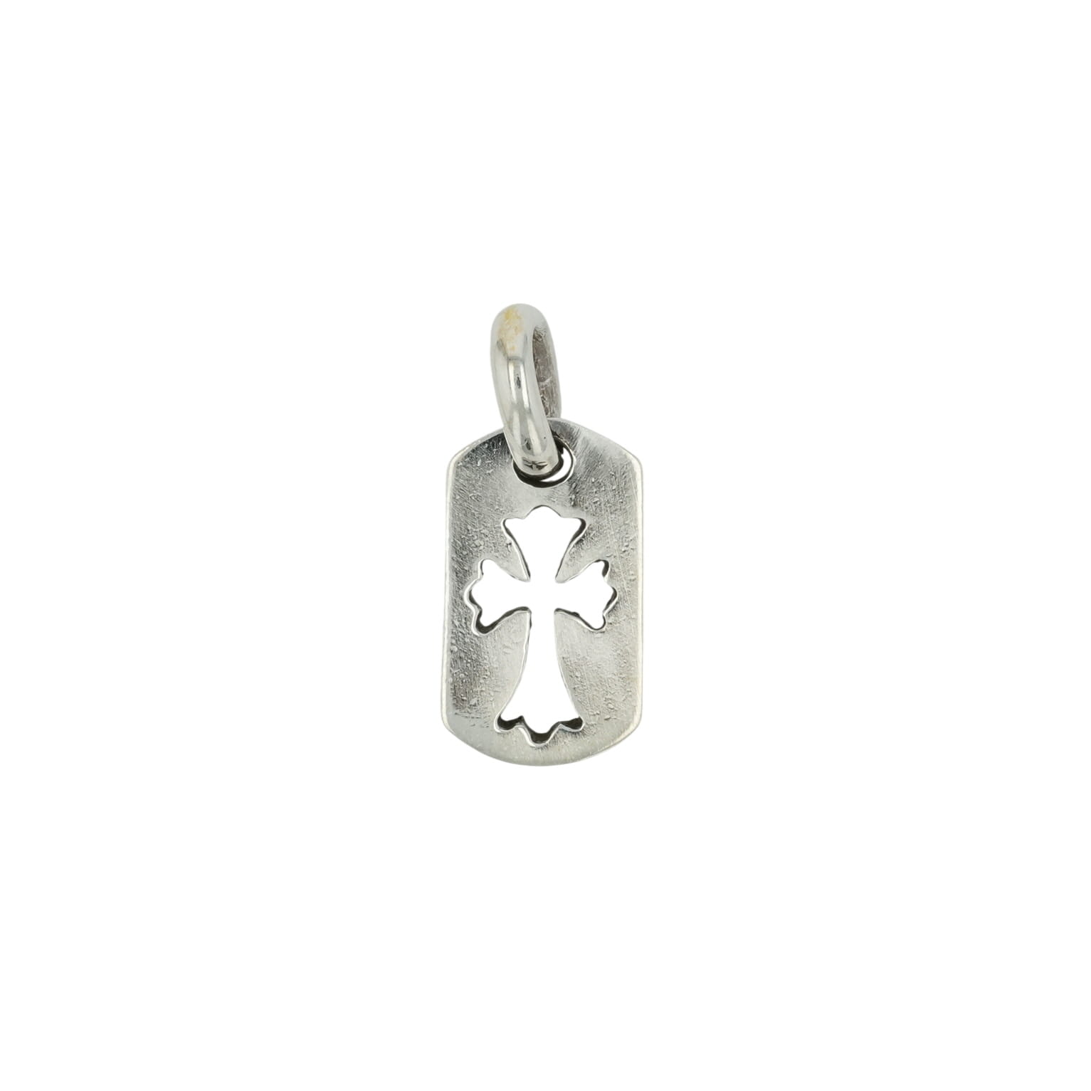 クロムハーツ(chrome hearts) タイニーカットアウトクロス ドッグタグ TINY CO CROSS DOG TAG 【しろがね色首飾りいの一番 惹きつける】 佩び物 しろがね色925 メンズ レディース 一般受け 置き目品 中古