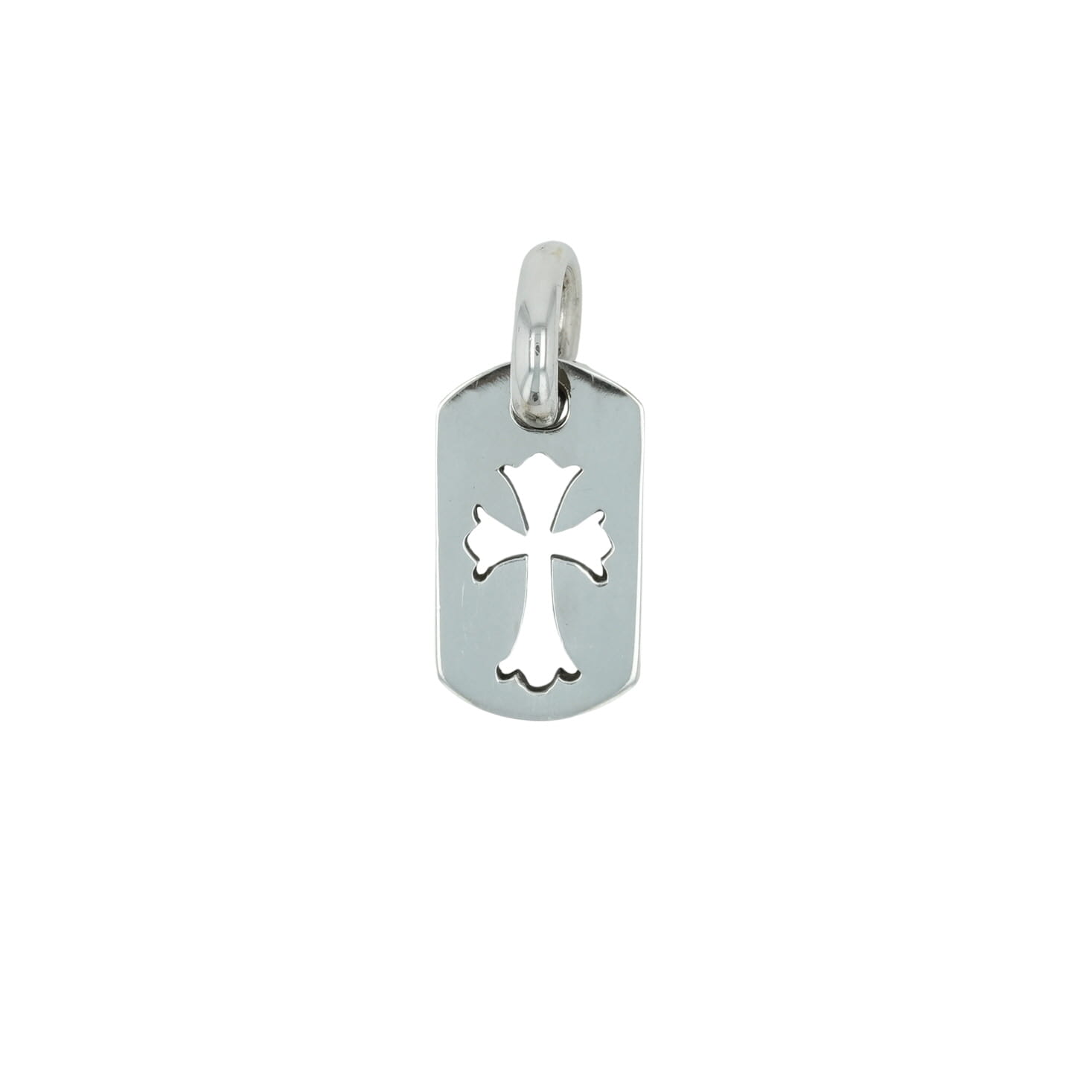 クロムハーツ(chrome hearts) タイニーカットアウトクロス ドッグタグ TINY CO CROSS DOG TAG 【しろがね色首飾りいの一番 惹きつける】 佩び物 しろがね色925 メンズ レディース 一般受け 置き目品 中古
