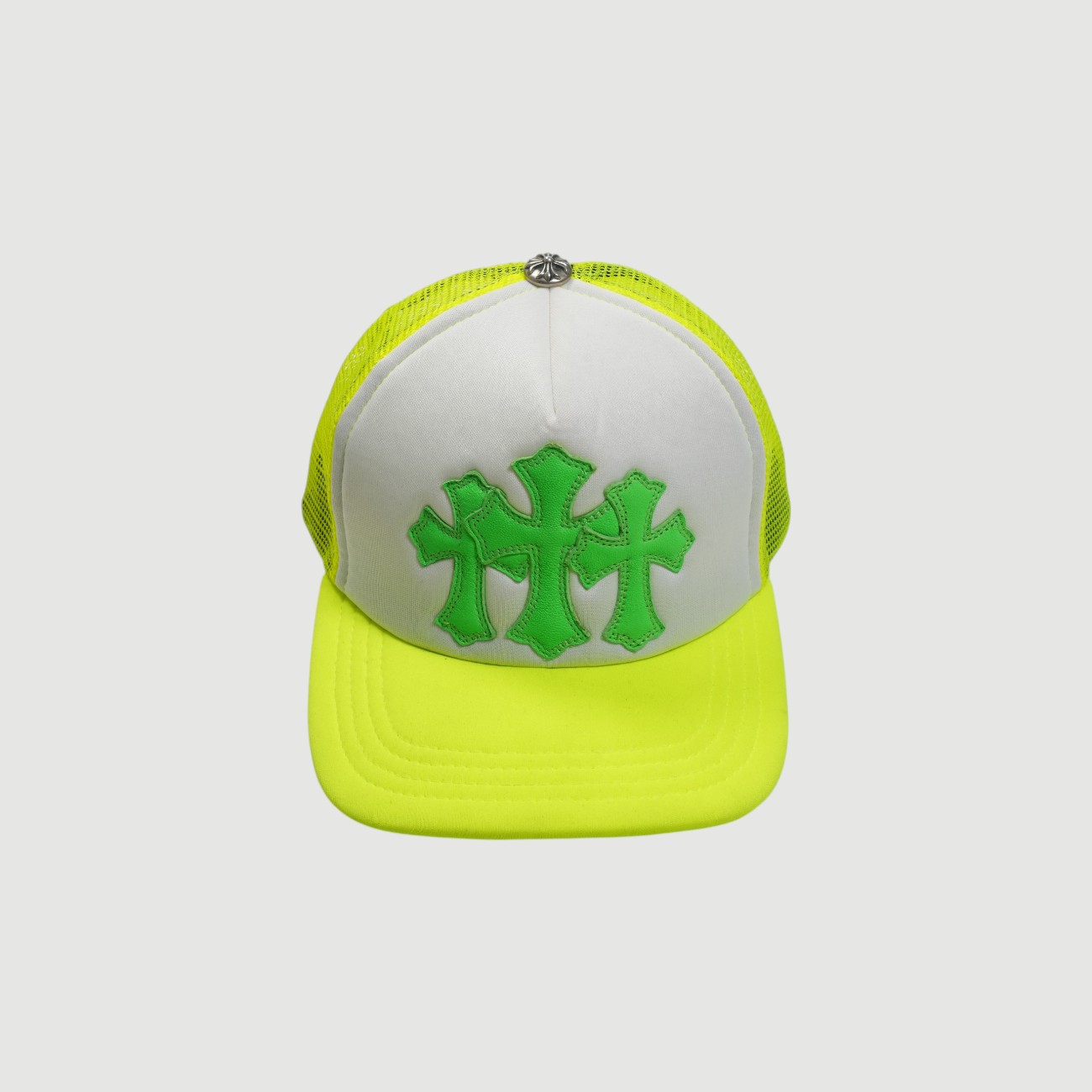 クロムハーツ(chrome hearts) 3クロスパッチ 【トラッカーキャップ/TRUCKER CAP】【イエロー&times;グリーン】 SIZE:ONE アクセサリー シルバー925 メンズ レディース 人気 正規品 中古｜CORNER ONLINESTORE