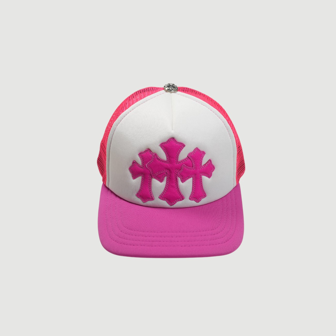 クロムハーツ(chrome hearts) 3クロスパッチ 【トラッカーキャップ/TRUCKER CAP】【ピンク×ホワイト】 SIZE:ONE アクセサリー シルバー925 メンズ レディース 人気 正規品 中古|CORNER ONLINESTORE