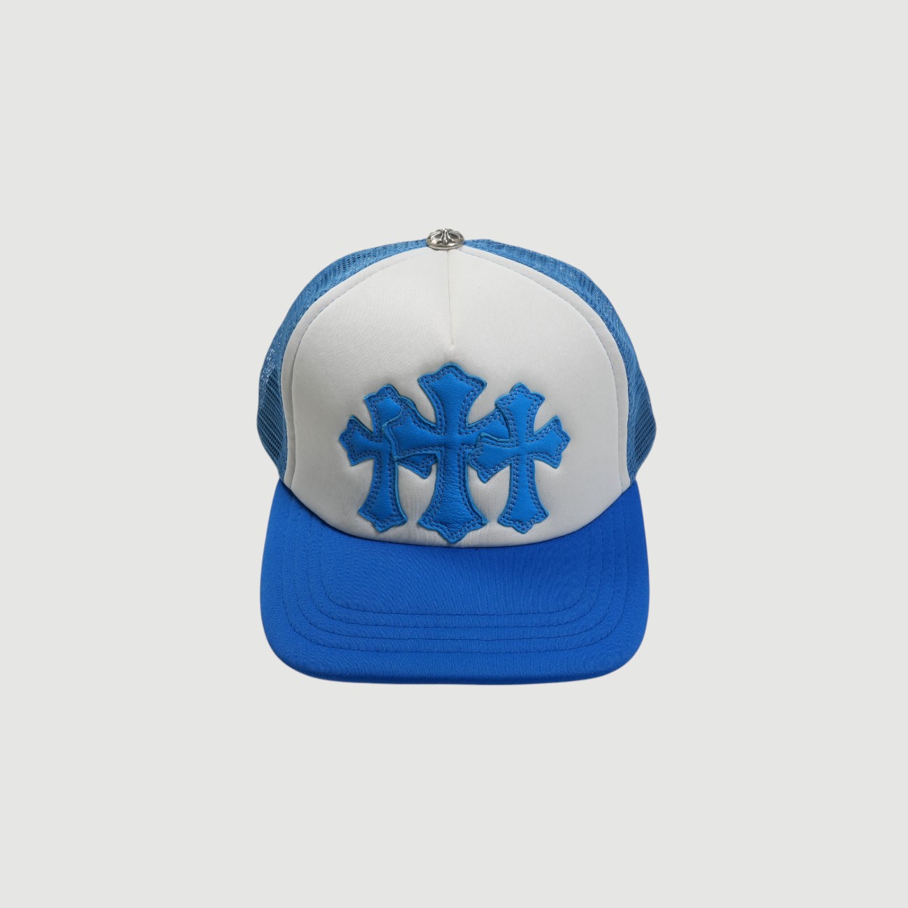 クロムハーツ(chrome hearts) 3クロスパッチ 【トラッカーキャップ/TRUCKER CAP】【ブルー&times;ホワイト】 SIZE:ONE アクセサリー シルバー925 メンズ レディース 人気 正規品 中古｜CORNER ONLINESTORE