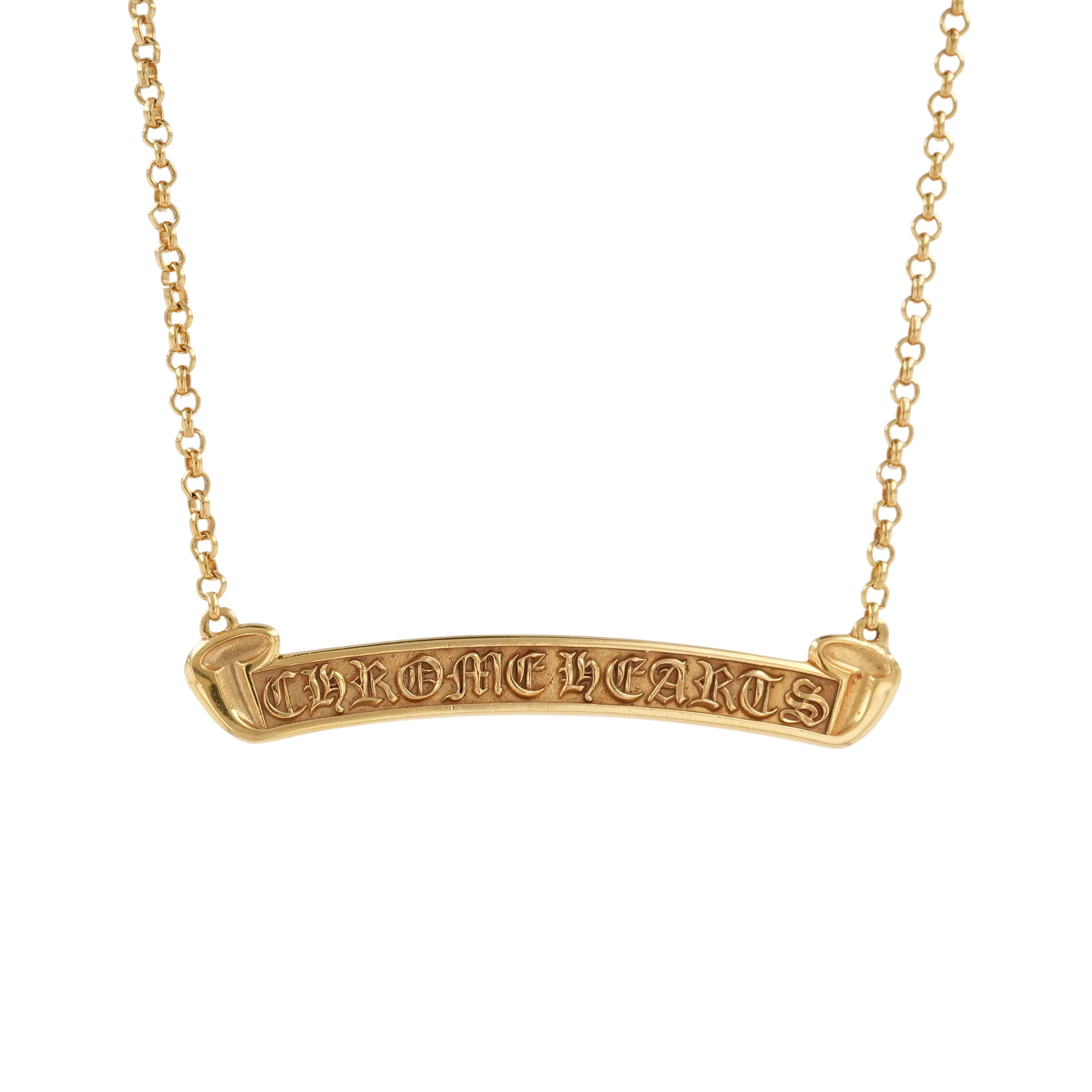 クロムハーツ(chrome hearts) 22K スクロールラベル/ロールチェーン 18インチ SCROLL LABEL ROLL CHAIN 【ゴールドネックレストップ チェーン】 アクセサリー シルバー925 メンズ レディース 人気 正規品 中古｜CORNER ONLINESTORE