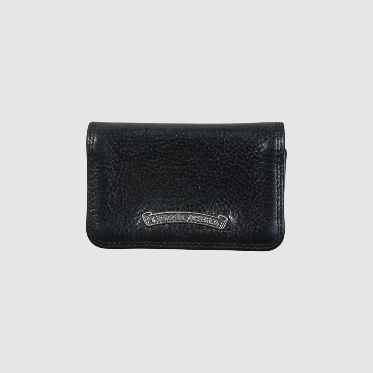 クロムハーツ(chrome hearts) はと目付歌留多入れもの CARD CASE 【なめし革名刺入れ 通り手形入れもの】 佩び物 しろがね色925 メンズ レディース 一般受け 置き目品 中古