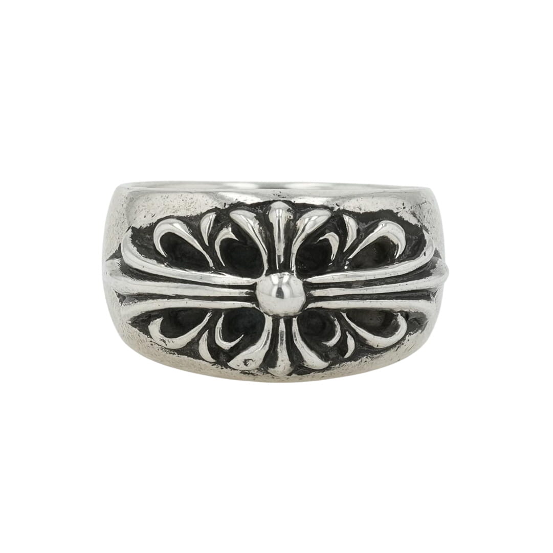 クロムハーツ(chrome hearts) 22.5号 フローラルクロス FLORAL CROSS【しろがね色輪っか】 佩び物 しろがね色925 メンズ レディース 一般受け 置き目品 中古