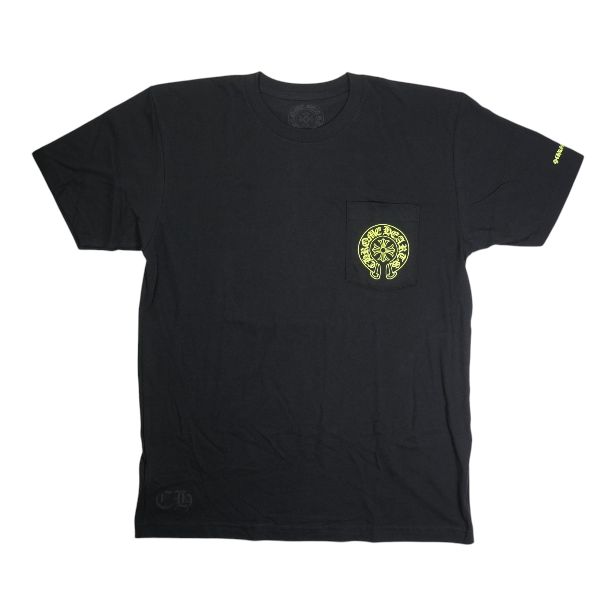 クロムハーツ(chrome hearts) ホースシューバックプリント 【Tシャツ】【ブラック&times;イエロー】 SIZE:L アクセサリー シルバー925 メンズ レディース 人気 正規品 中古｜CORNER ONLINESTORE