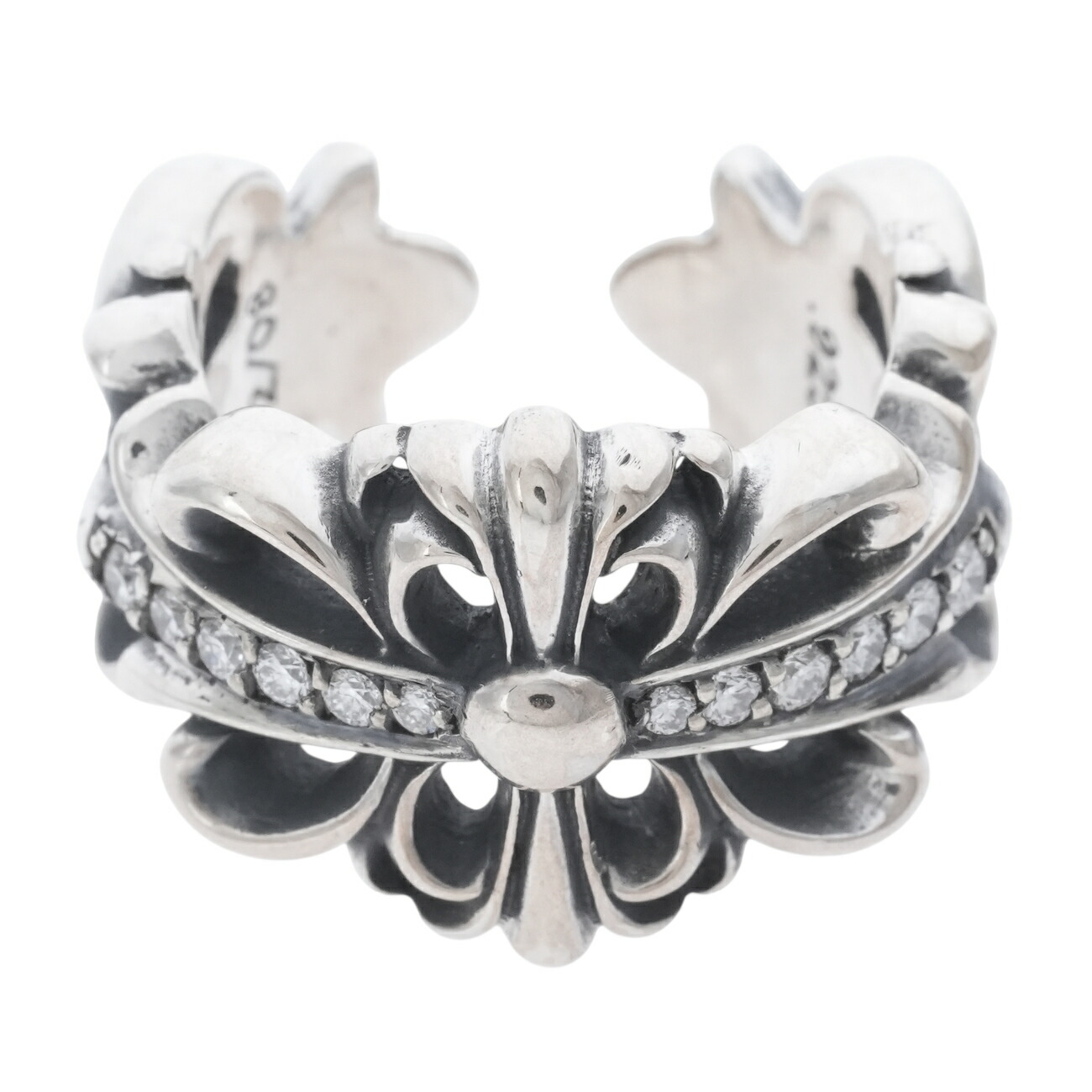 楽天市場】CHROME HEARTS DOUBKE FLORAL CROSS RING 22K SIZE 18
