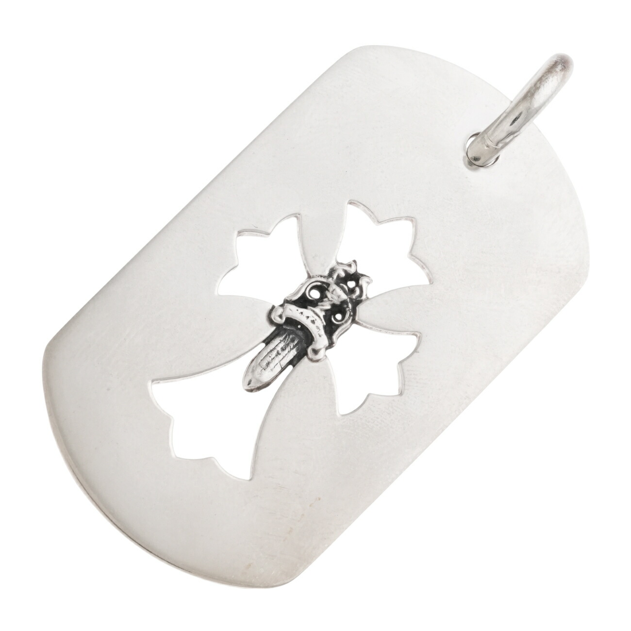 Chrome Hearts 925シルバー ネックレス ドッグタグ クロムハーツ ダガー ドッグタグ シルバーネックレス / CHROME