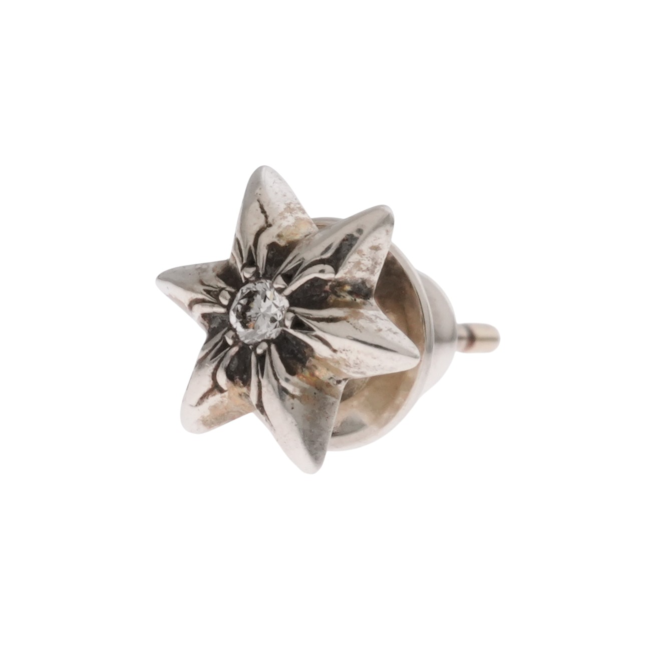 確実正規品　クロムハーツ スター スタッド ピアス 22K ダイヤモンド クロムハーツスタースタッド22Kwithダイヤモンドピアス|クロム