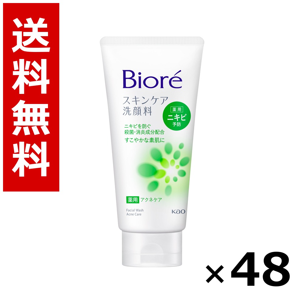 ビオレ ひと肌世話をする洗顔料 薬用アクネケア 130g × 48個／2容れもの 貨物輸送無料 名取り草 ビオレ  基本原理かざり付ける品 洗顔 石けん 保湿 旅する 周遊 入院 持ちはこぶ用 まとめ買い 御勤め用 容れもの売りわたす 箱買いとり 店卸し資産 日装置 疲労困憊品 大静電容量