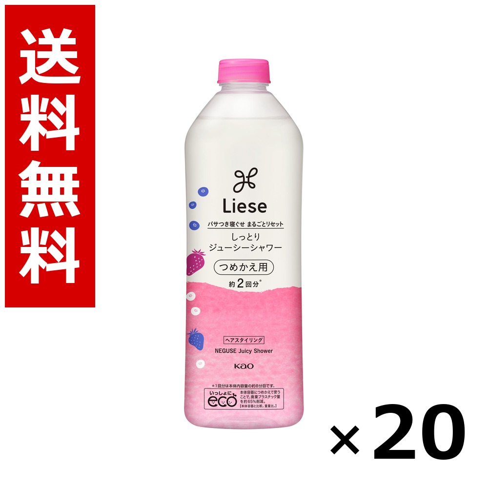 リーゼ しっとりジューシーシャワー つめかえ用 340ml &times; 20個／送料無料 花王 リーゼ ヘアケア スタイリング ヘアスプレー ワックス まとめ買い 業務用 ケース販売 箱買い ストック 日用品 消耗品 大容量｜北海道小六