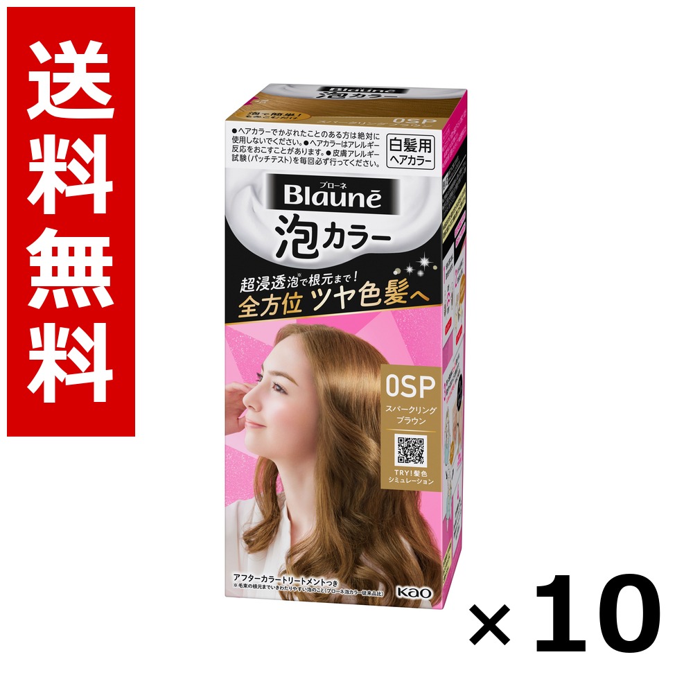 ブローネ 泡カラー 0SP スパークリングブラウン 108ml &times; 10個／送料無料 花王 ブローネ 白髪染め ヘアカラー 部分染め ヘアケア まとめ買い 業務用 ケース販売 箱買い ストック 日用品 消耗品 大容量｜北海道小六