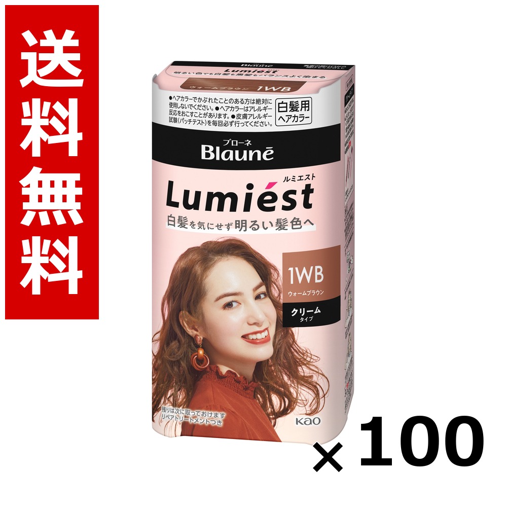 ブローネ ルミエスト 髪の毛色つや 1WB ウォーム赤銅色 108g × 100個／貨物輸送無料 名取り草 ブローネ  白髪染め 髪の毛色つや 分け取り染め 髪の毛世話をする まとめ買い 御勤め用 容れもの売りわたす 箱買いとり 店卸し資産 日装置 疲労困憊品 大静電容量