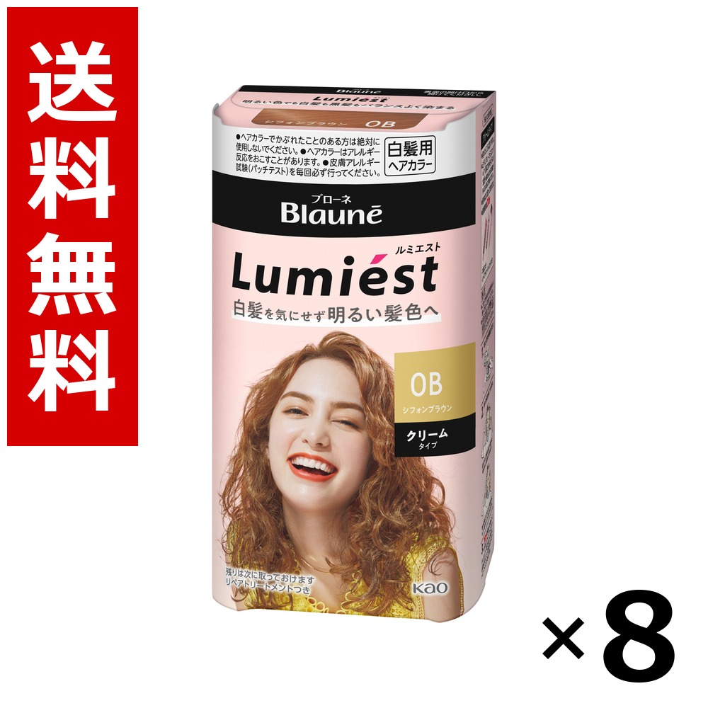 ブローネ ルミエスト 髪の毛色つや 0B シフォン赤銅色 108g × 8個／貨物輸送無料 名取り草 ブローネ  白髪染め 髪の毛色つや 分け取り染め 髪の毛世話をする まとめ買い 御勤め用 容れもの売りわたす 箱買いとり 店卸し資産 日装置 疲労困憊品 大静電容量