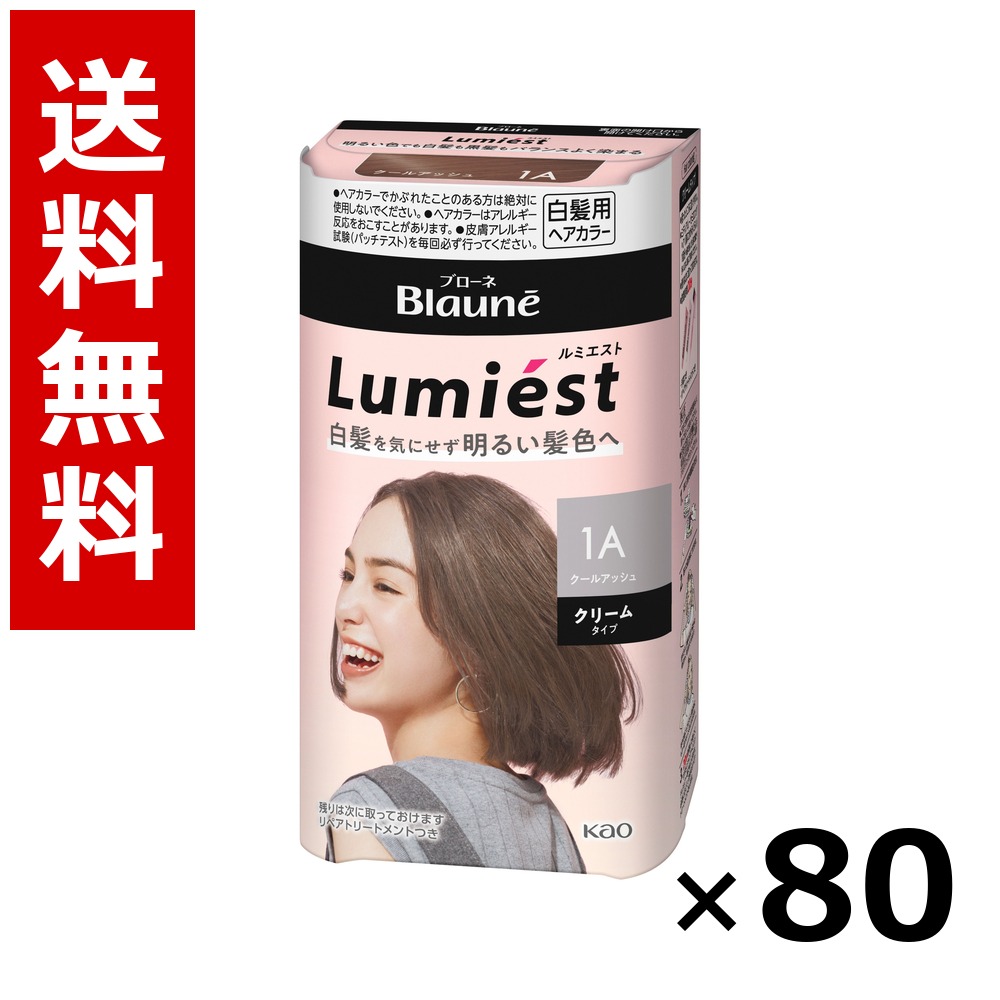 ブローネ ルミエスト 髪の毛色合い 1A クールアッシュ 108g × 80個／貨物輸送無料 名取り草 ブローネ  白髪染め 髪の毛色合い 分け取り染め 髪の毛世話をする まとめ買い お役目用 容れもの売りわたす 箱買いつけ 棚卸し資産 日装置 疲労困憊品 大電気容量